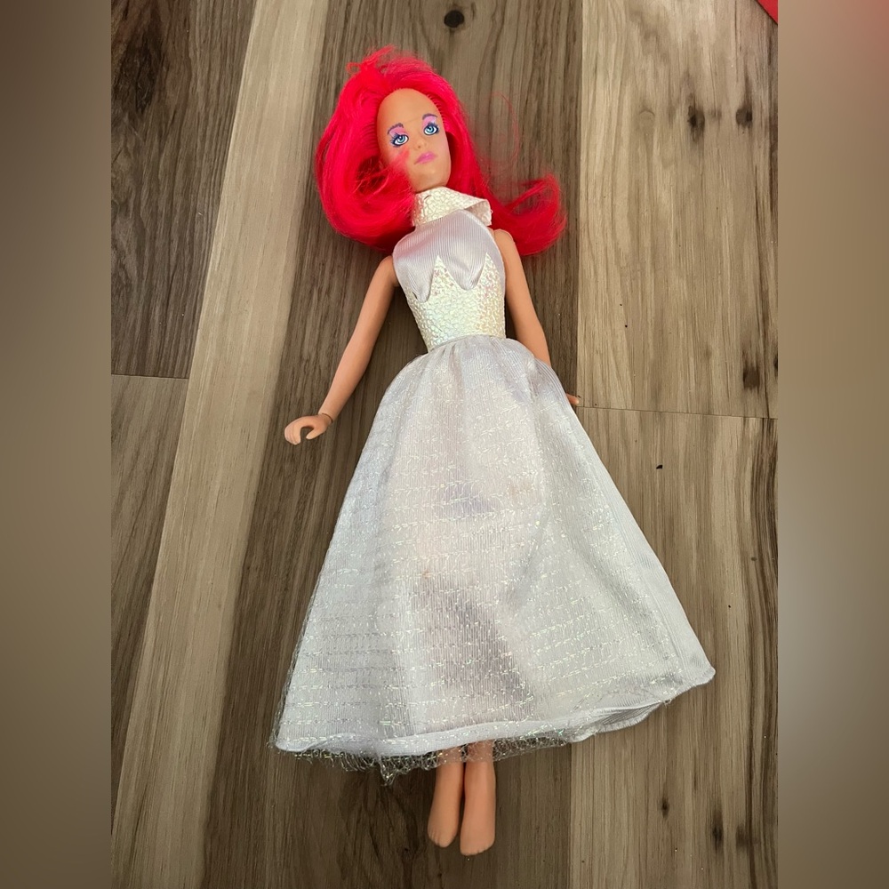 Vintage Hasbro Jem Gem Kimber of the Holograms 1985 Doll 12" White Dress